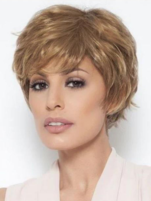 Clean Short Curly Blonde Mono Crown Synthetic Wigs Buy 1 Get 1 Free