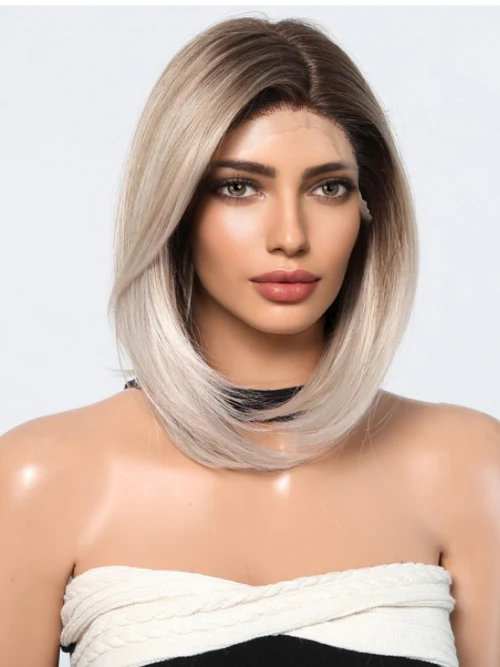 Sleek Bob 13 "×6＂ Lace Front Synthetic Wigs