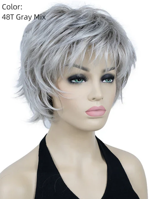 Short Choppy Layered Wavy Synthetic Hair Wigs