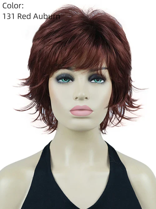 Short Choppy Layered Wavy Synthetic Hair Wigs