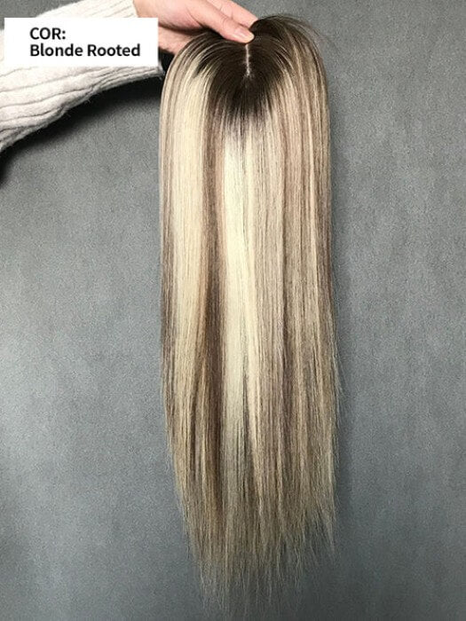 Long Straight Human Hair Toppers (Mono Part)