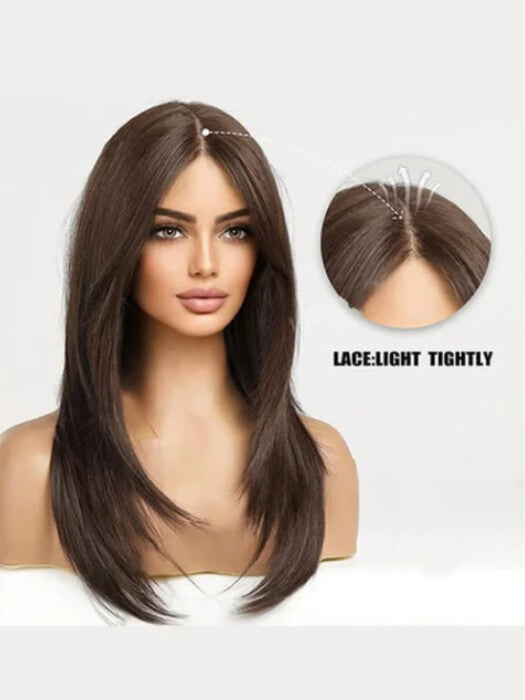 Attractive Long Layered Wigs Lace Front Synthetic Wigs