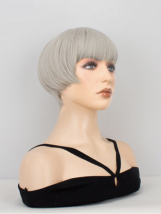 Cute Ear Length Bob Wigs Layered Straight Synthetic Wigs