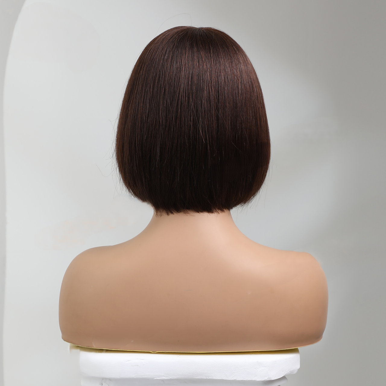 Bob Straight Layered Human Hair Wigs with Bangs