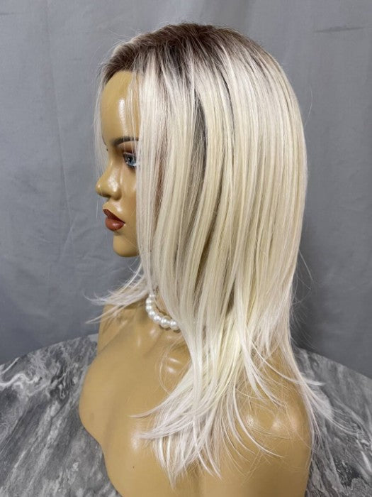 Long Straight Layered Synthetic Wigs with Roots(Mono Part)