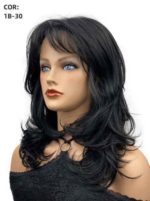 Medium Length Curly Synthetic Wig Natural Wigs