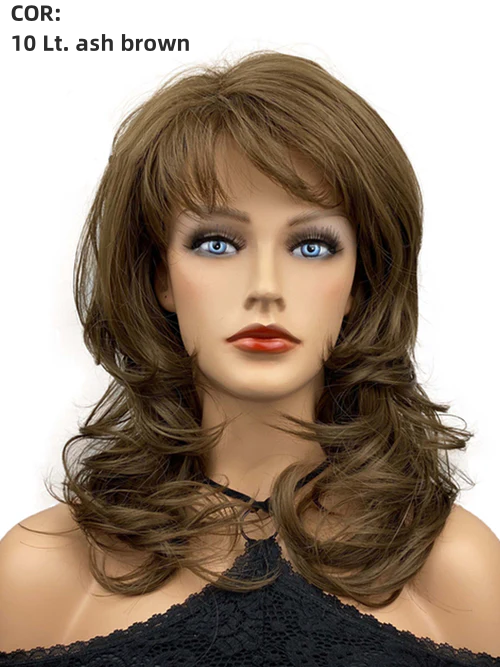 Medium Length Curly Synthetic Wig Natural Wigs