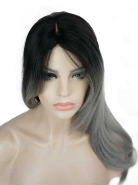 Mysterious Ombre Gray Long Straight Synthetic Wigs