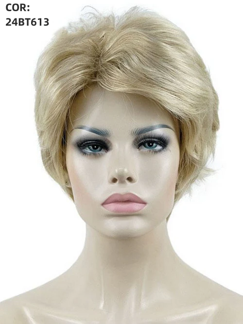 Short Natrual Straight Layered Synthetic Hair Wigs 8 Inches(Buy 1 Get 1 Free)