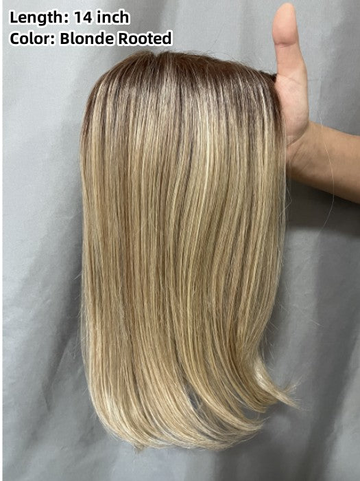 Super Breathable &Natural Medium Straight Rooted Synthetic Toppers