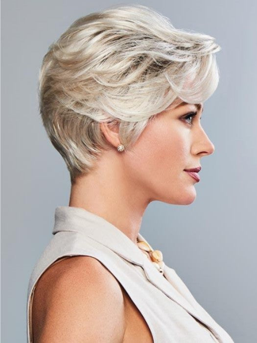 Trendy Short Layered Synthetic Wigs with Roots (Mono Part)
