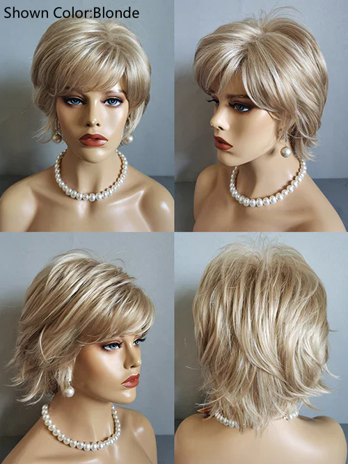 Short Choppy Layered Wavy Synthetic Hair Wigs