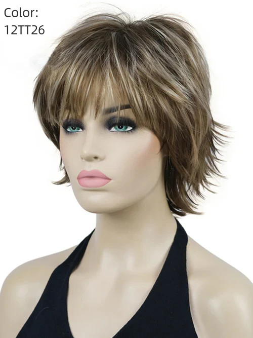 Short Choppy Layered Wavy Synthetic Hair Wigs