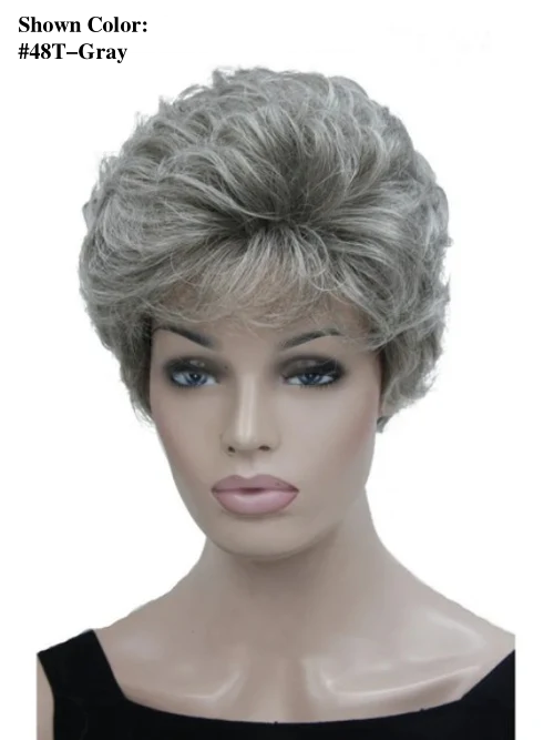 Fluffy Naturally Short Grey Curly Synthetic Wigs