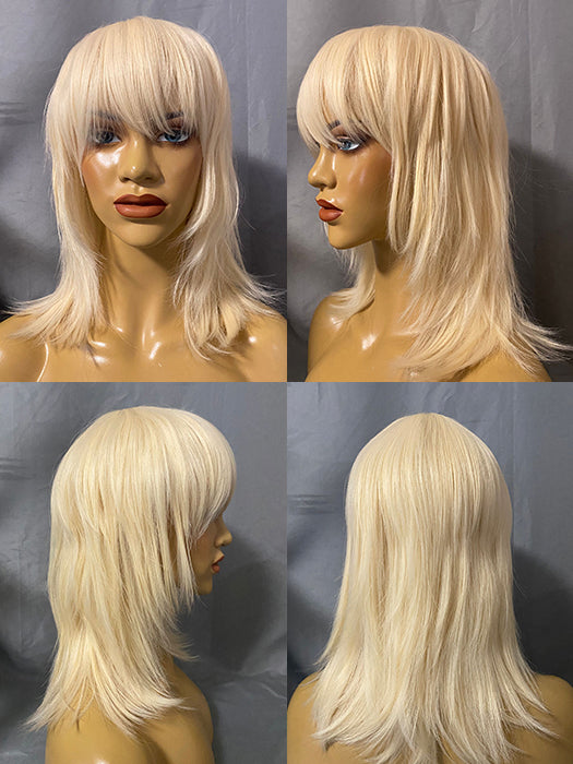 Sexy Middle Length 14 Inches Straight Blonde Synthetic Wigs With Ban